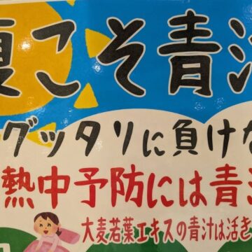 熱中対策　おいしい青汁　オススメいたします。